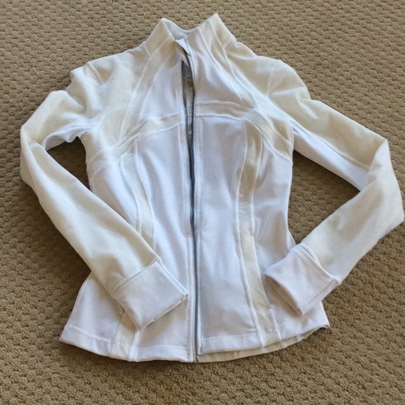 lululemon athletica Jackets & Blazers - Lululemon white lace sheer scuba jacket